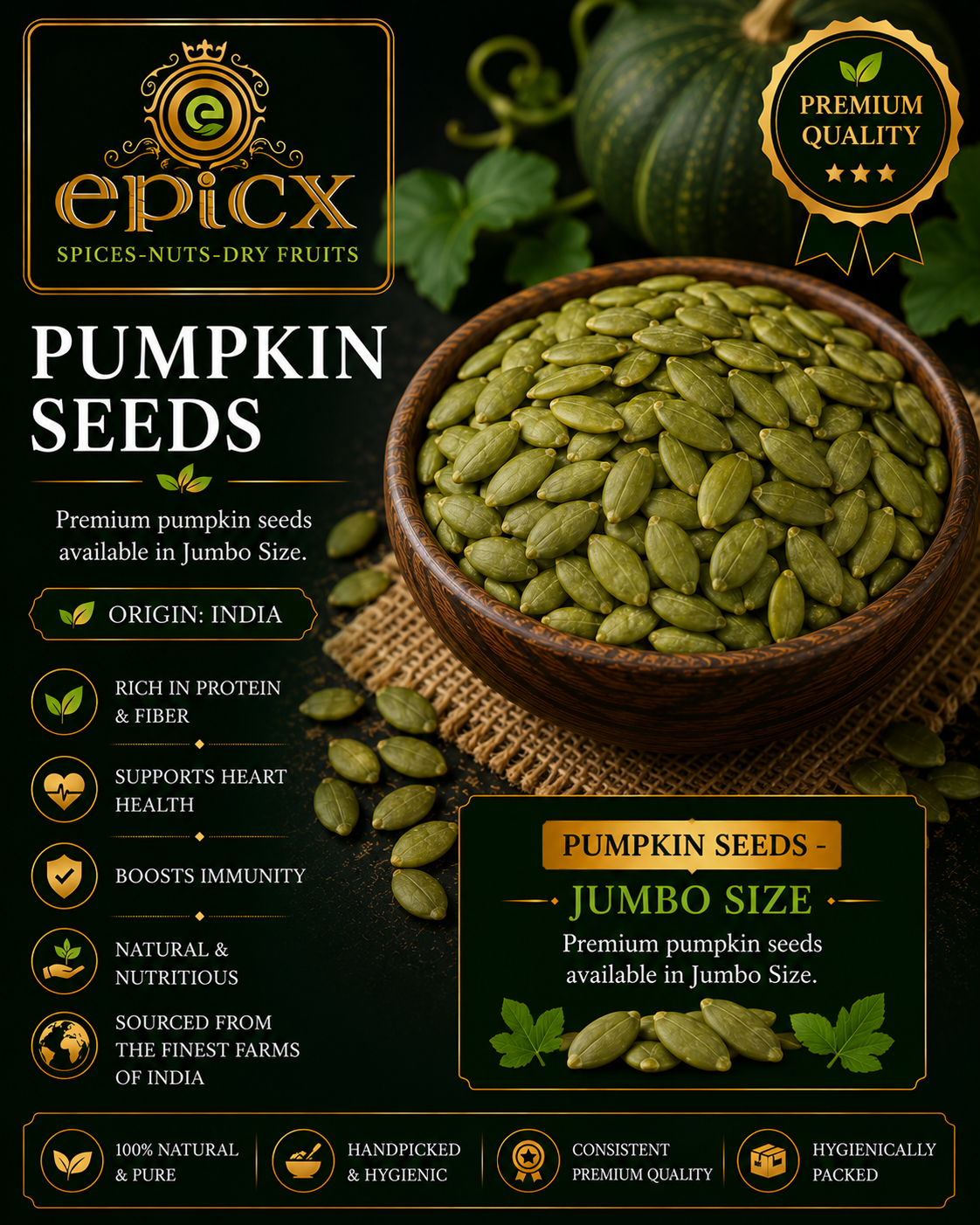 Pumpkin Seeds - Jumbo Size